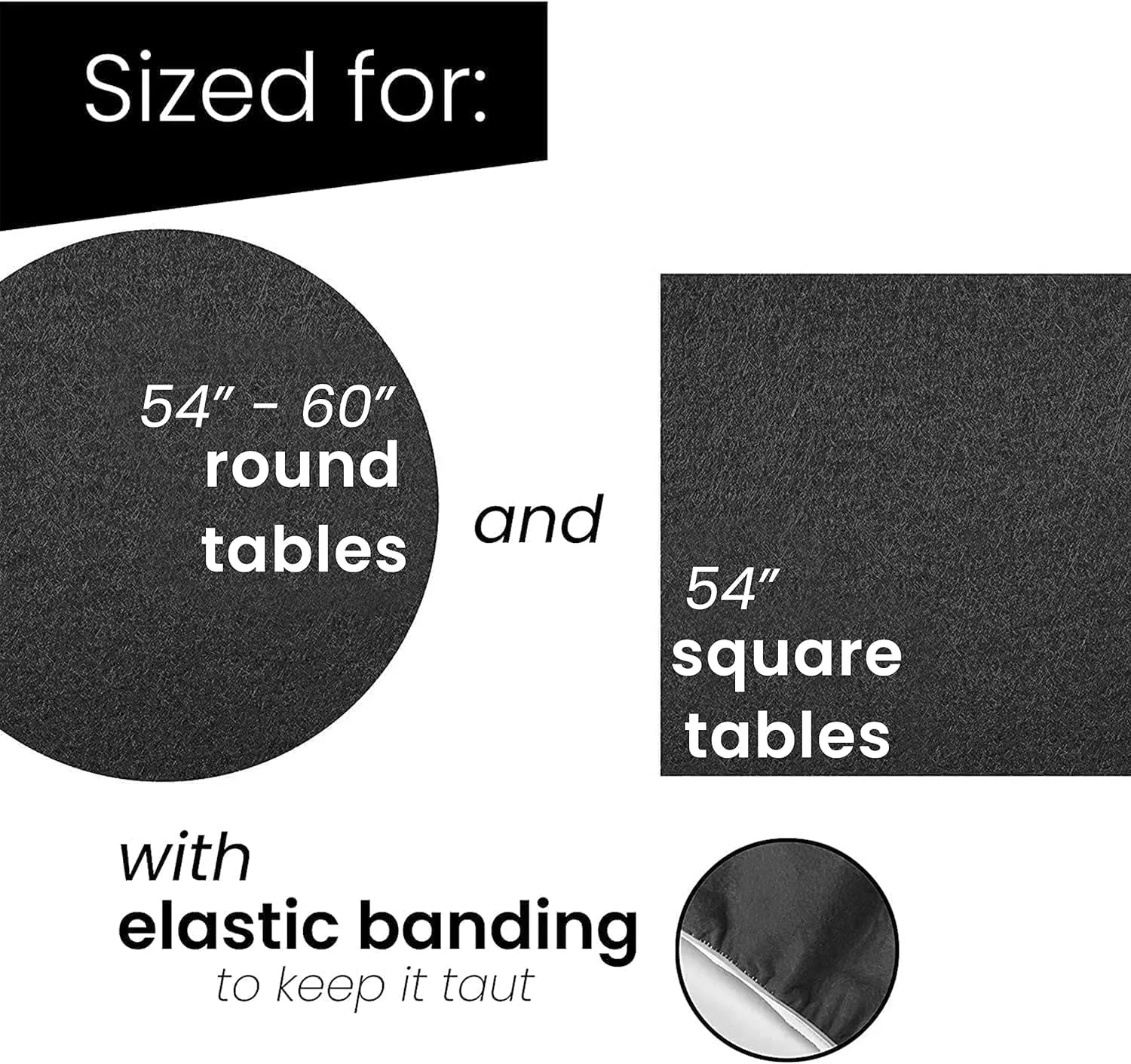 Round Tables makeup replicate mat wisdom instantaneous - Grey Felt Card Game Table Cover for Poker, Mahjong, Domino, Bridge and Board Game, Elastic Fitted Tablecloth for 54 to 60 Inch 