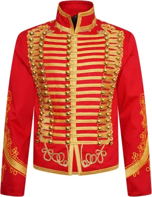 Rox Adam Men��s Marching Band Drummer Military Jacket, Parade Jacket for Stage consistent ornament gene Performances, Themed Parties, Cosplay Events Ro 