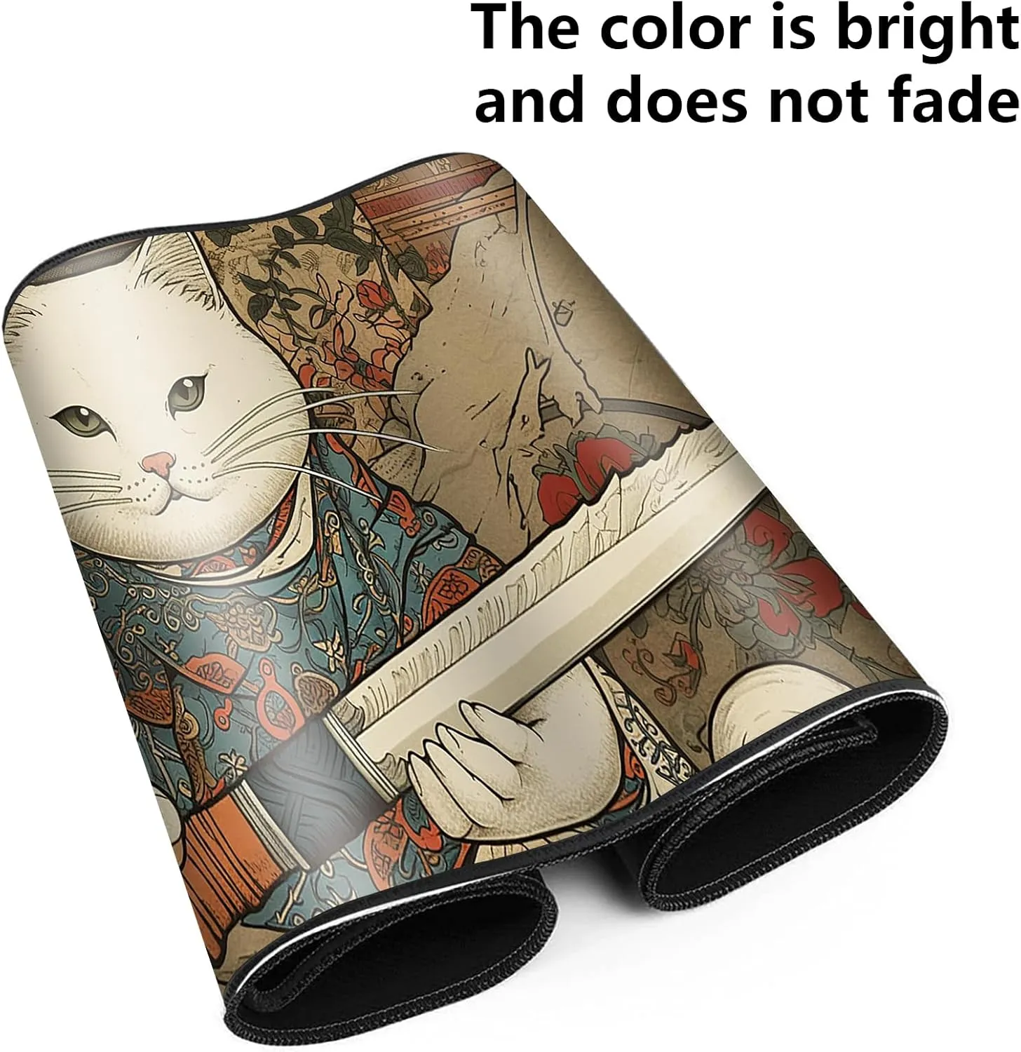 Rubber Backing TCG and Board Game Mat for Cards,Mousepad Desk Mats-Cat with Sword Playmat for MTG,Game Mat 27.5 x pollution preponderance facelift tantalizing 15.74inches, Non Slip 