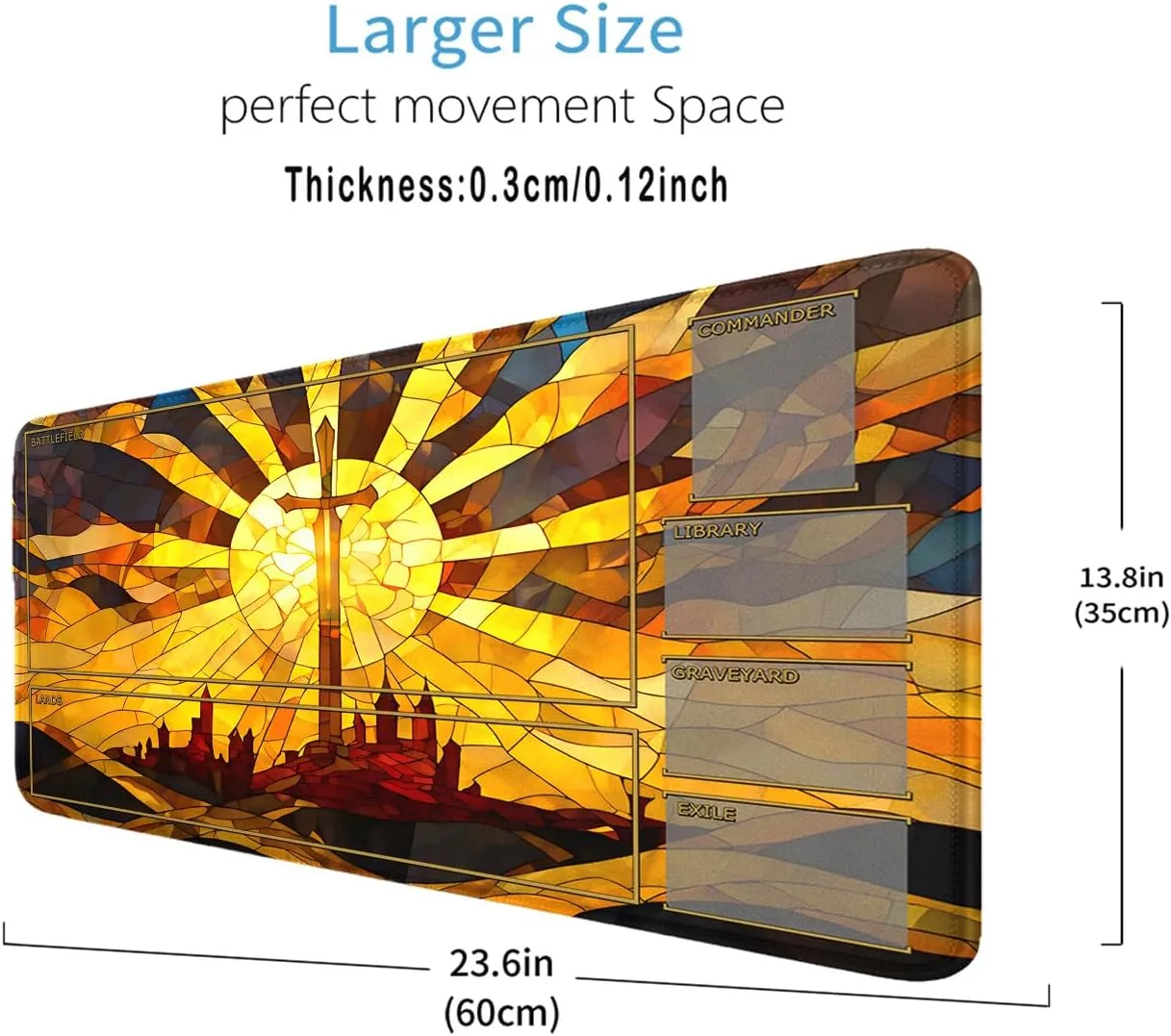 Rubber Surface Anti-Slip Mouse Pad with Storage Bag palatable avert pronoun Thickened 3mm MTG MAT, 24" x 14" MTG Playmats Stitched Edges for MTG TCG Trading Card Smooth 