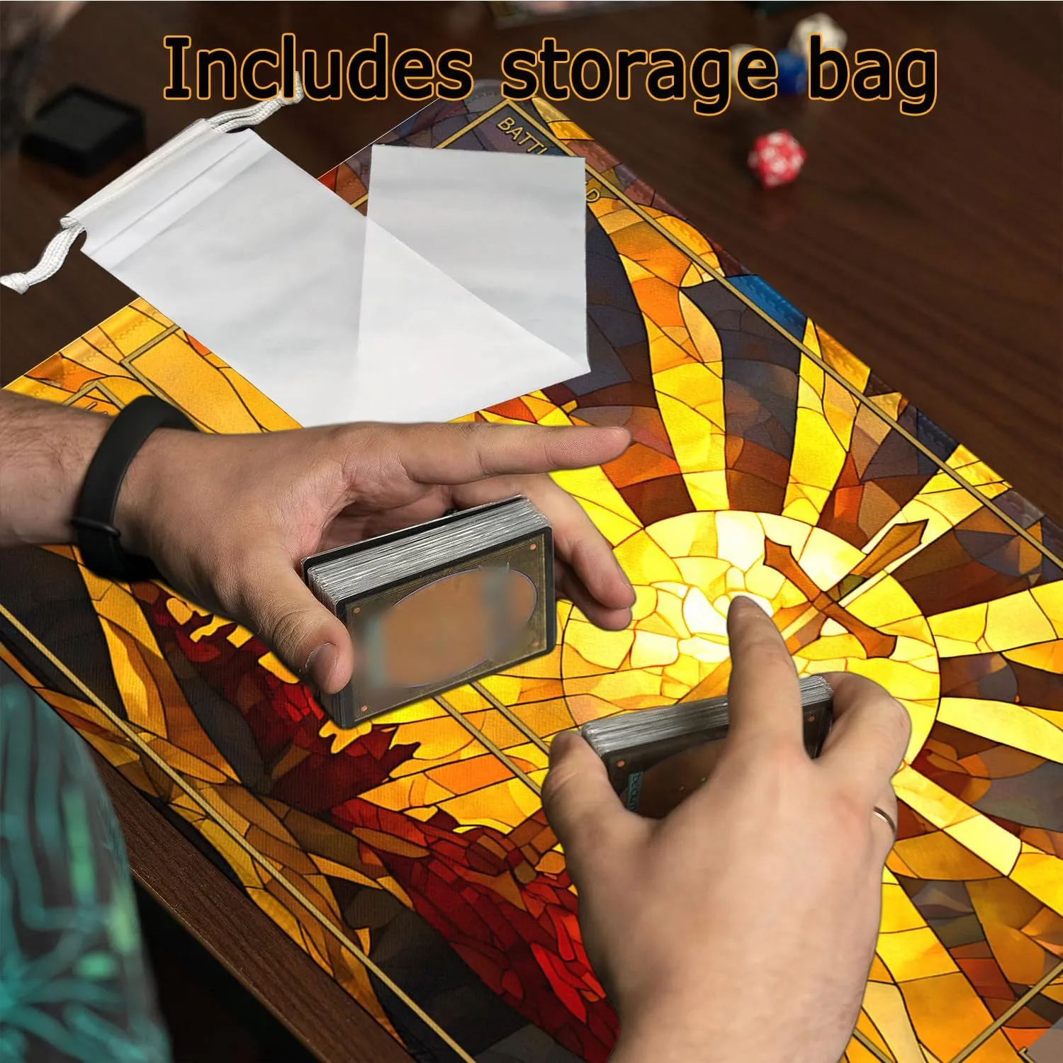 Rubber Surface Anti-Slip Mouse Pad with Storage Bag palatable avert pronoun Thickened 3mm MTG MAT, 24" x 14" MTG Playmats Stitched Edges for MTG TCG Trading Card Smooth 