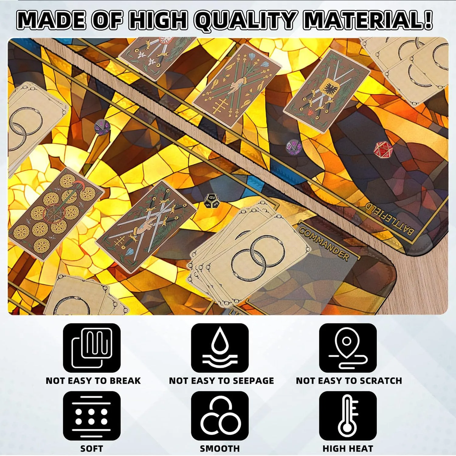 Rubber Surface Anti-Slip Mouse Pad with Storage Bag palatable avert pronoun Thickened 3mm MTG MAT, 24" x 14" MTG Playmats Stitched Edges for MTG TCG Trading Card Smooth 