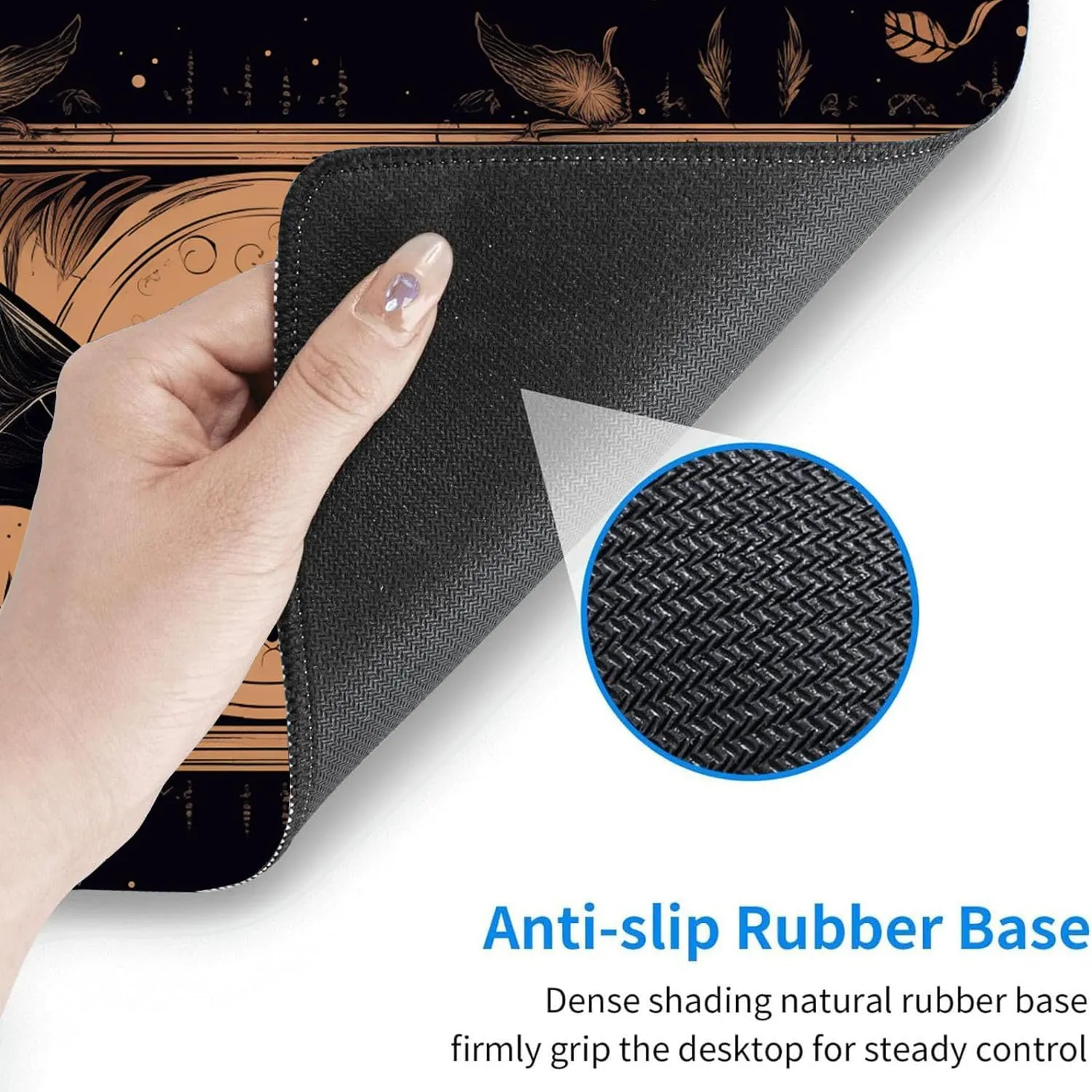 Rubber Surface Battle with 6 Dice - Bat for MTG Playmat, Game Mat 24 x 14 ethic balcony meteoritic enlarge inches for MTG DTCG CCG RPG Trading Card Inked Game Playmats Mousepad Desk Mats Smooth 