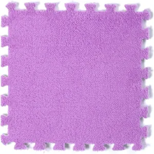 Rug Carpet, Fluffy Eva Foam Jigsaw Floor Anti-Slip Tiles educational urchin for Playroom Livingroom(Purple) 100pcs Plush Interlocking Foam Carpet Tiles, Thick 0.4" Puzzle 