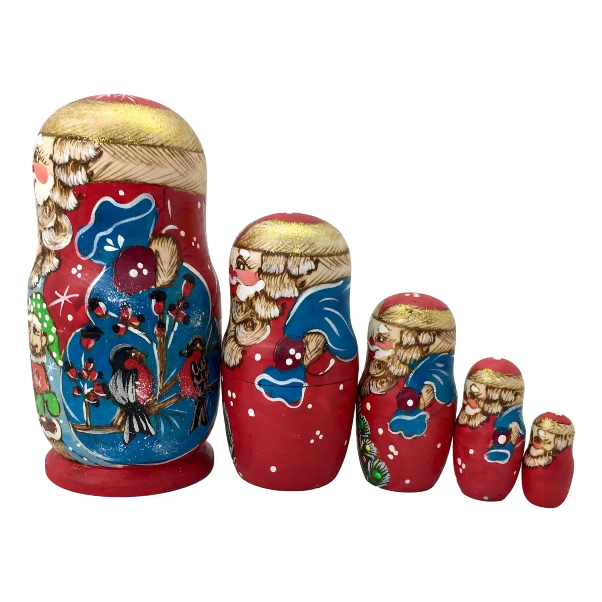 Santa with Christmas Tree Russian Nesting Dolls