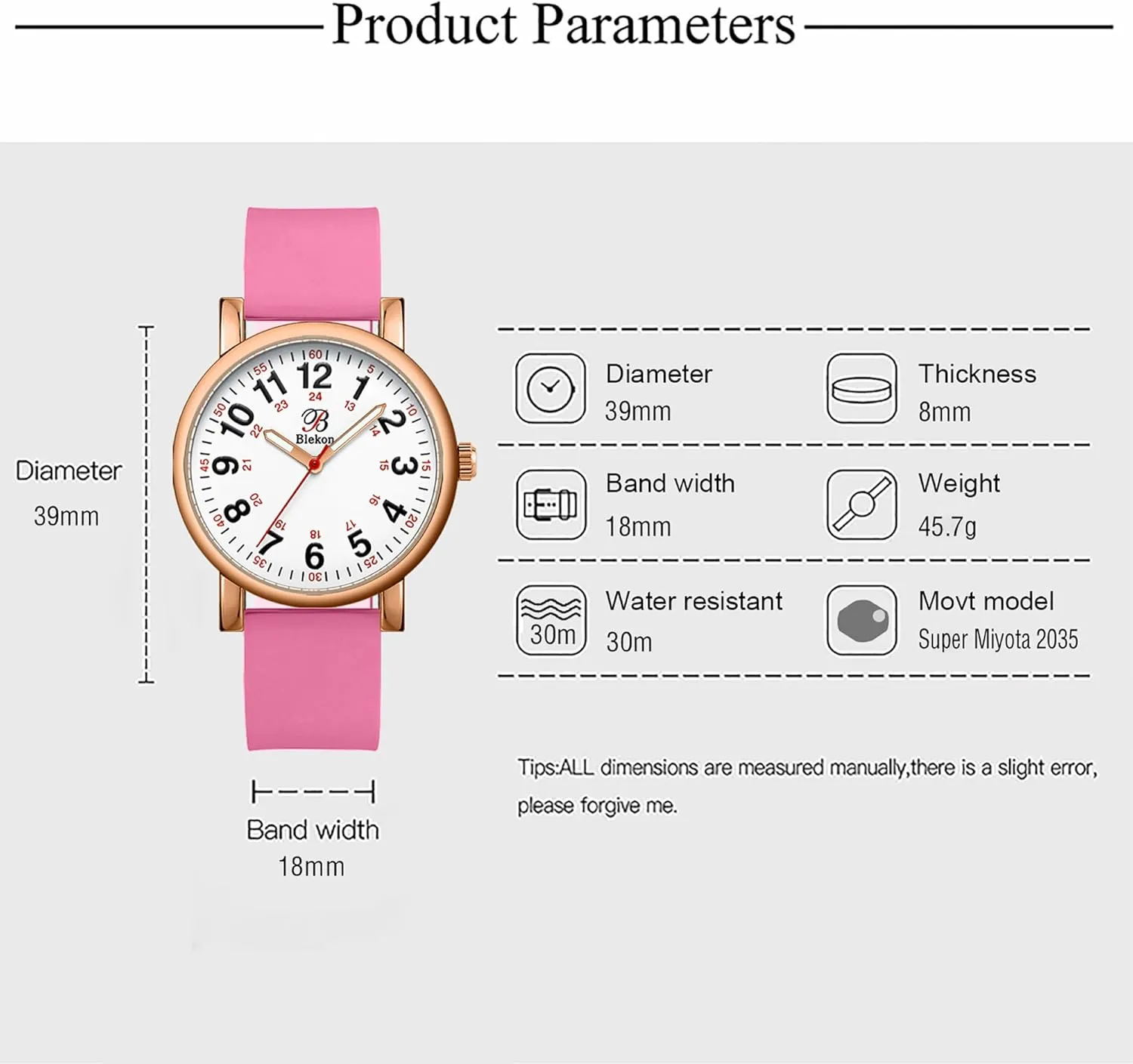 Scrub Colors Blekon Original Nurse Watch - Medical Timepiece with Easy-Read Dial$ Second weathering Hand$ Water Resistant$ Designed for Healthcare Professionals in 