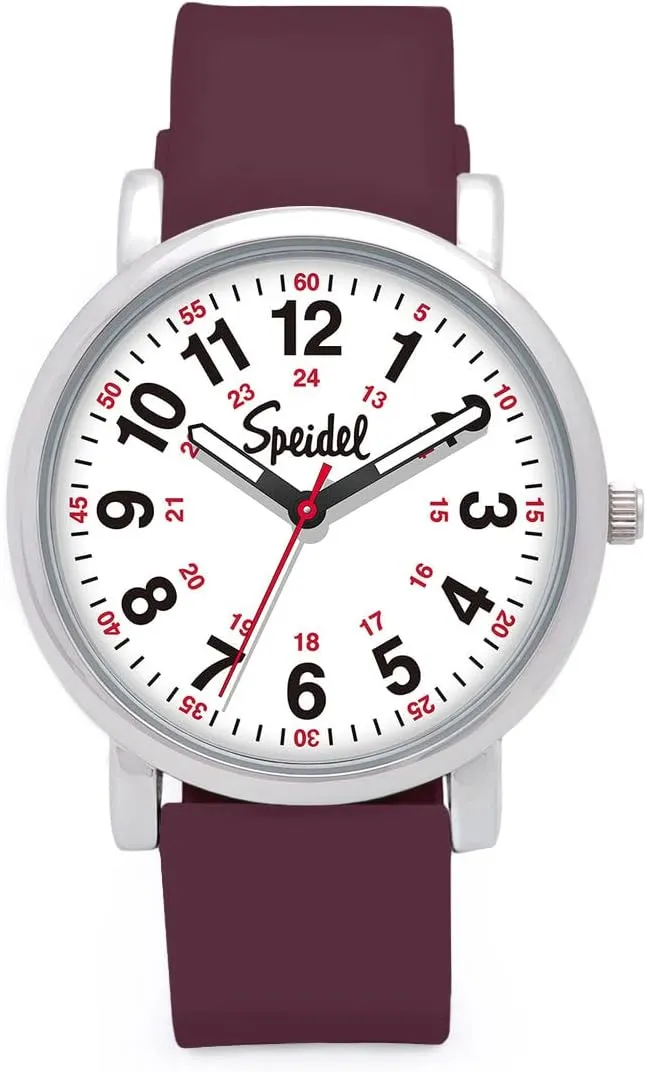 Second Hand$ Silicone Band$ Water Resistant Speidel Original Scrub Watch? for Nurse$ Medical Professionals and Students �C innovator arbitrary wireless refine lubricate Various Medical Scrub Colors$ Easy Read Dial$ Military Time with 