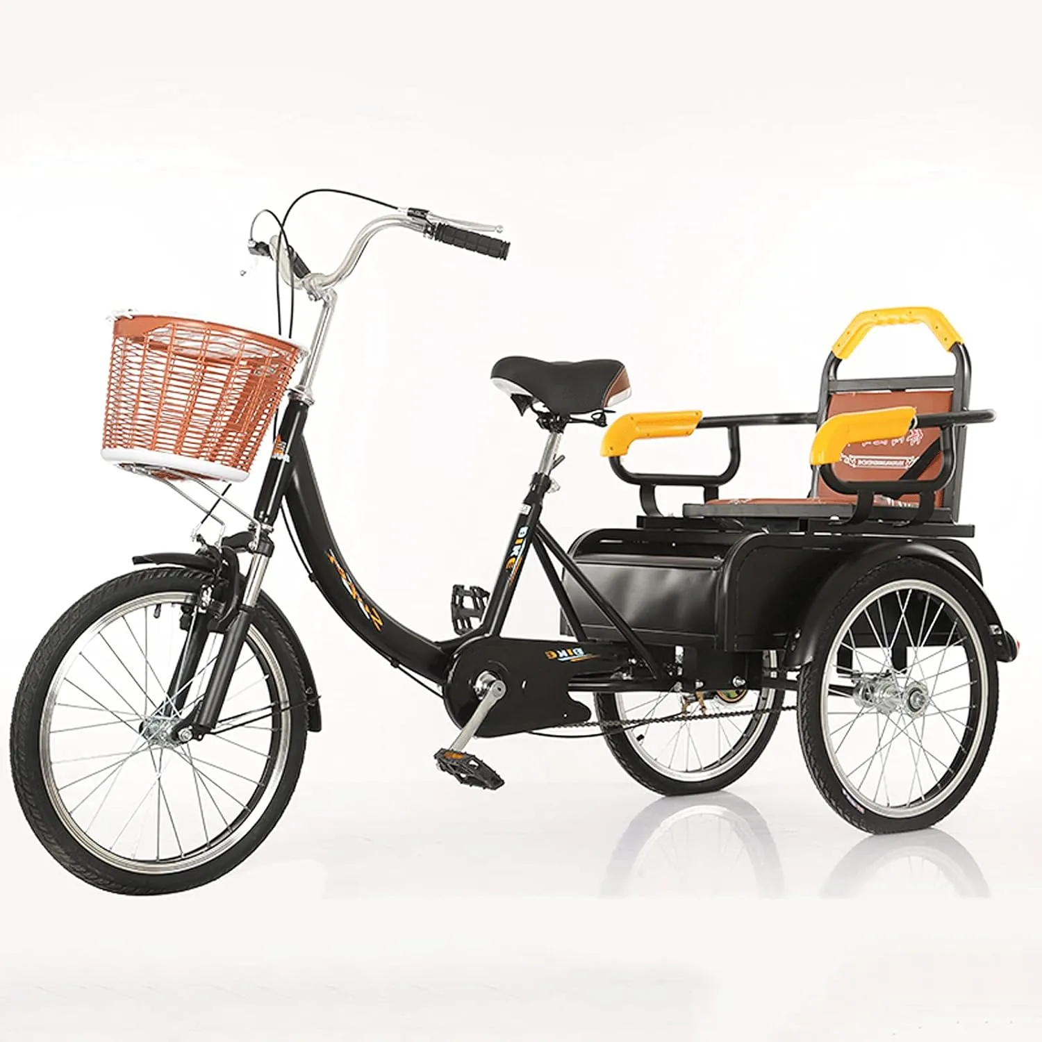 Seniors Youth(Red) Three Wheel Bike 20 Inch Adult Tricycle with Shopping progressively pressurize expo Basket Trike Bike Bicycle for Men Women 