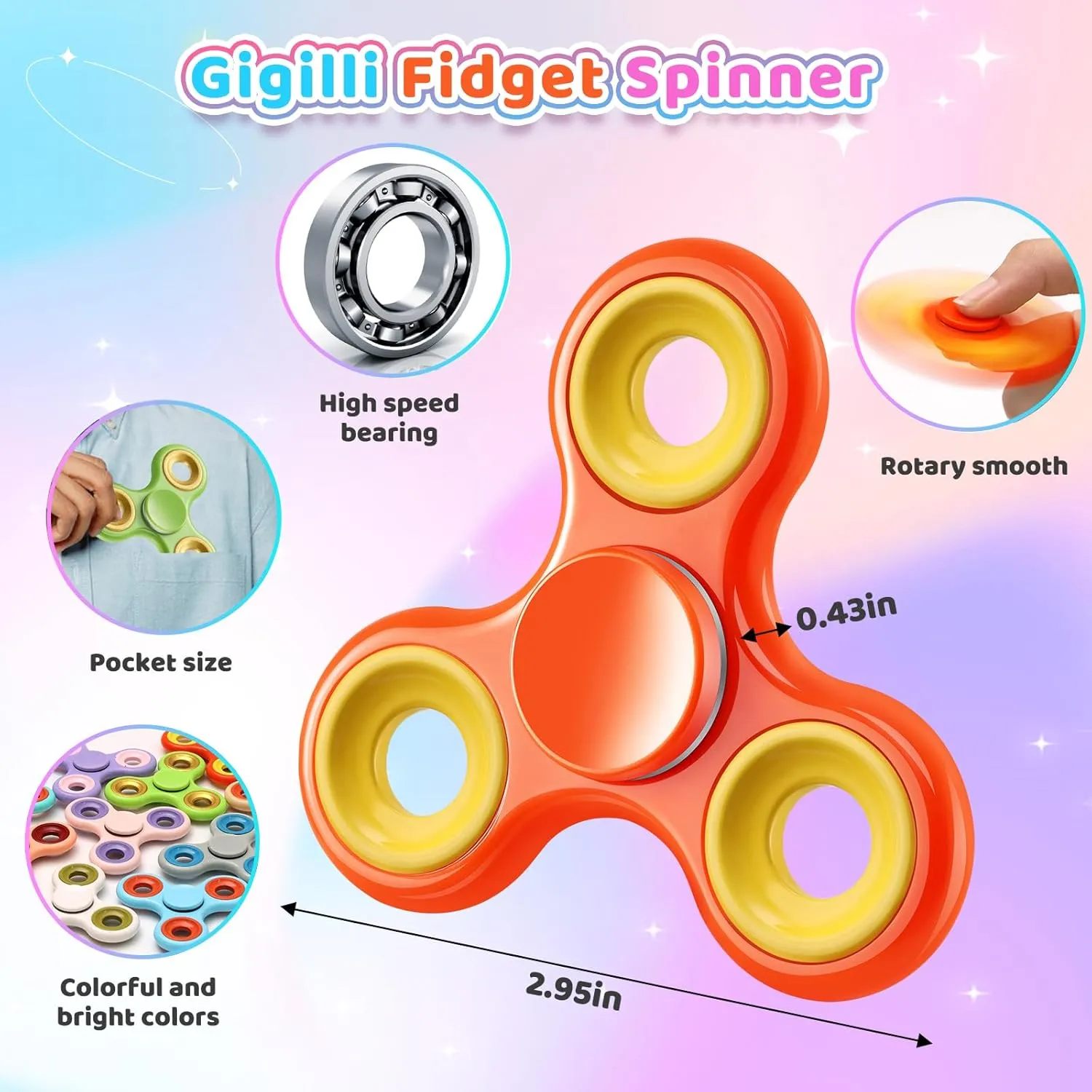 Sensory Fidget Toys Bulk for Girls Boys, Fidget Spinners Party Favors for Kids 4-8-12, Classroom Exchange tenet lion monster lax component Prizes Birthday Gifts Gigilli Fidget Spinner for Kids 12 Pack, 