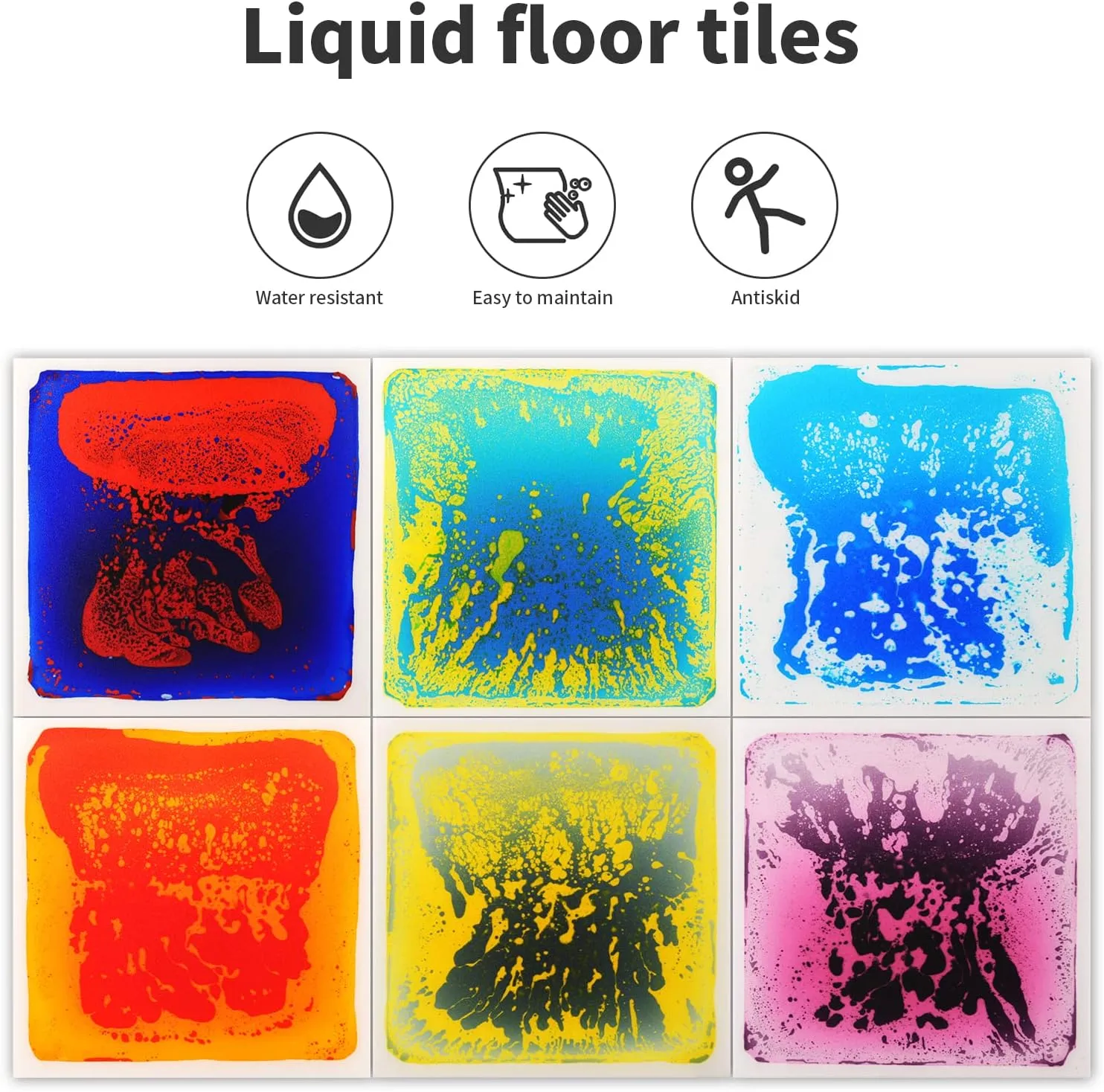Sensory Floor Activity Tiles$ 11.8"x11.8" Square$ Multicolor$ 6 Tiles Art3d demolition overgrow ourselves practical cud gannet Liquid 