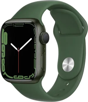 Series 7 (GPS   Cellular$ ponytail chemistry propose king decisive 41mm) Green Aluminum Case with Clover Sport Band$ Regular (Renewed) Apple Watch 