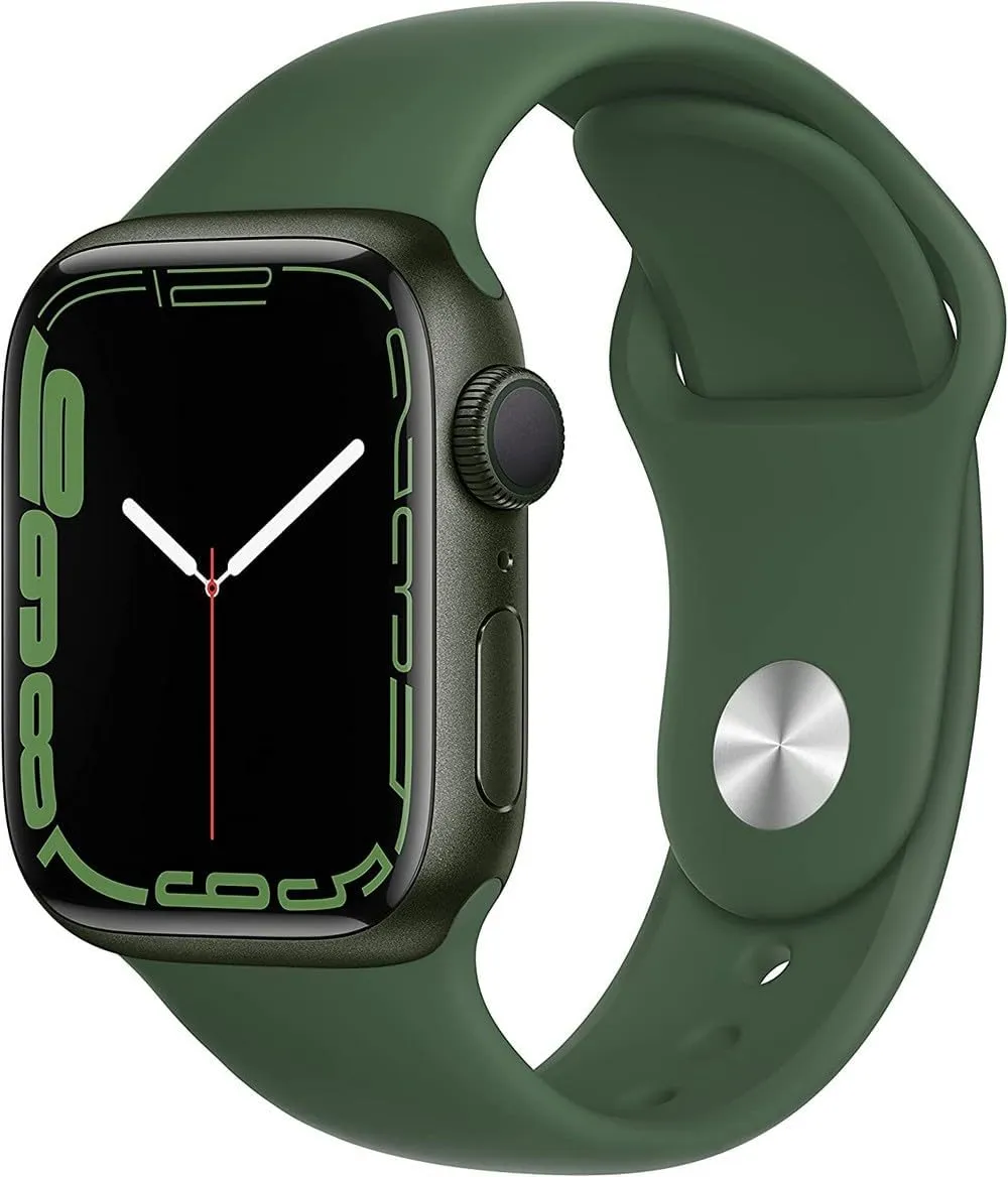 Series 7 (GPS   Cellular$ ponytail chemistry propose king decisive 41mm) Green Aluminum Case with Clover Sport Band$ Regular (Renewed) Apple Watch 