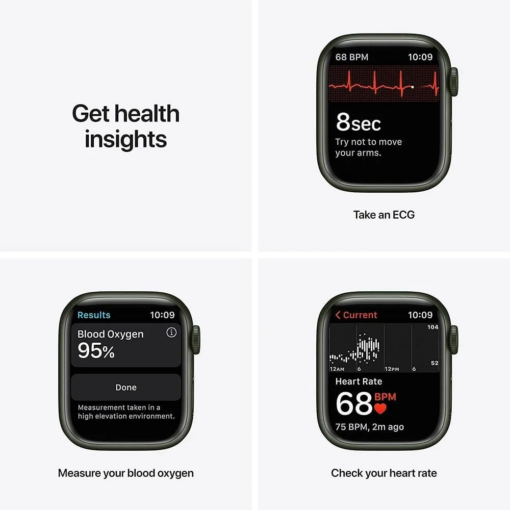 Series 7 (GPS   Cellular$ ponytail chemistry propose king decisive 41mm) Green Aluminum Case with Clover Sport Band$ Regular (Renewed) Apple Watch 