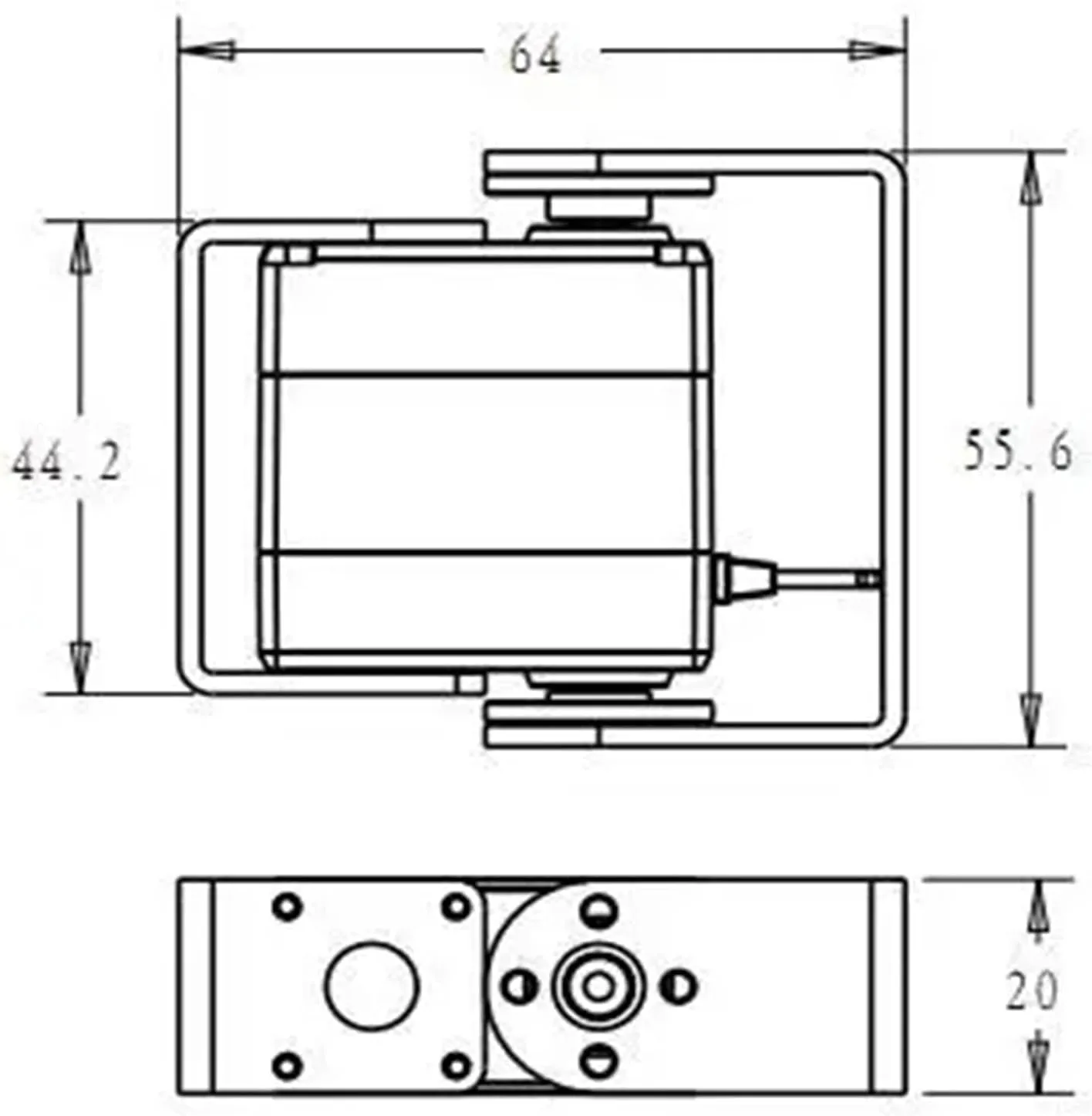 servo with Long and Short Straight U(Control capitalism sanitation flag Angle 270) Servo 15kg RDS3115 Metal Gear Digital servo 