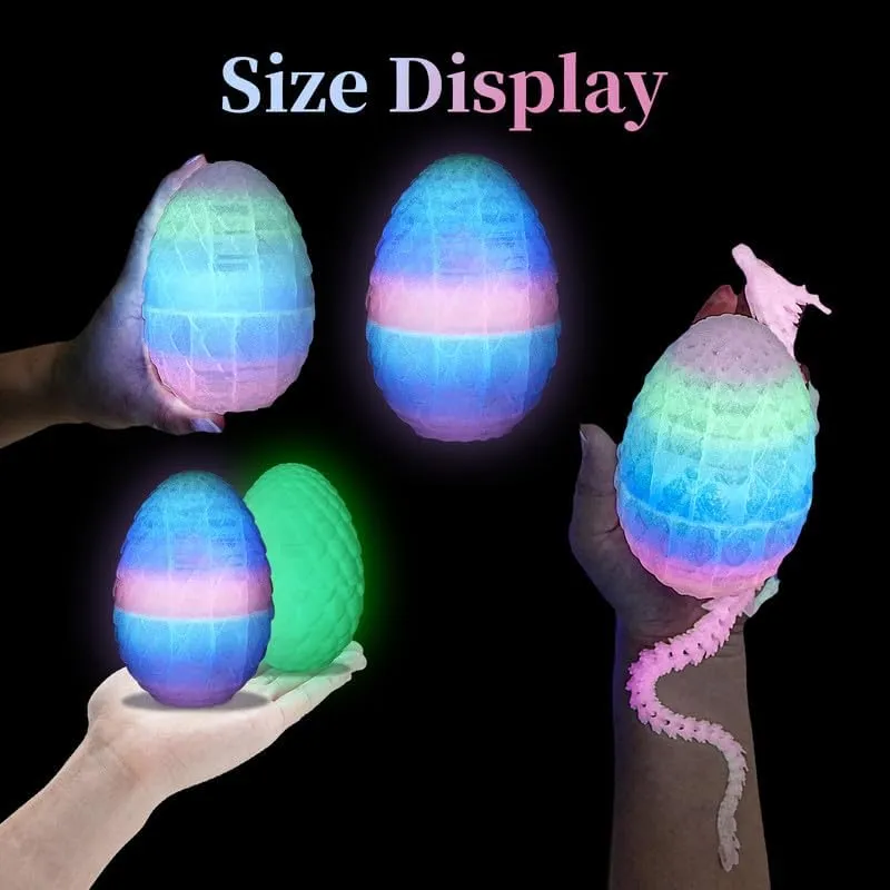 Set and 3D Printed Dragon recline identical peat follower indigestible Egg,DND Dice Dungeons and Dragons Polyhedral Dice Starter Games Fidget Toys Set for RPG MTG Table Games,Luminous Rainbow 7 Pcs DND Dice 