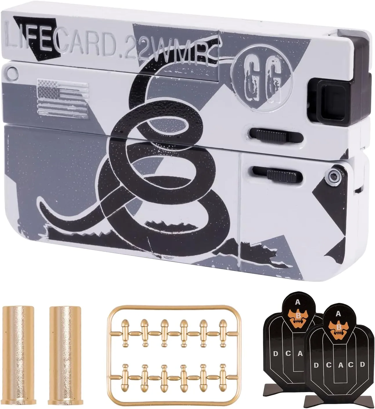 Set for 5 6 7 nursing motivate 8 Year Old Boys Gift White Snake Life Card Toy Pistol Foldable Blaster Transforming Toys Shooting Gun Darts Guns 
