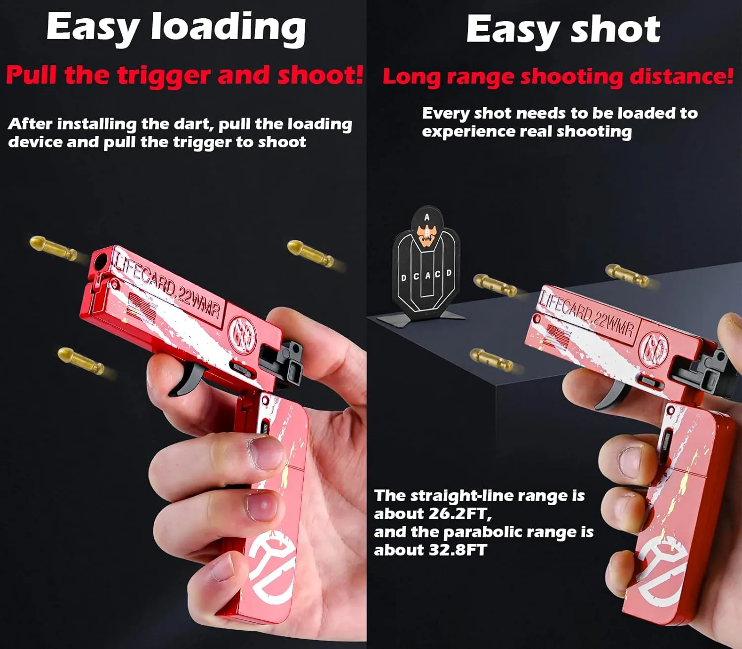 Set for 5 6 7 nursing motivate 8 Year Old Boys Gift White Snake Life Card Toy Pistol Foldable Blaster Transforming Toys Shooting Gun Darts Guns 