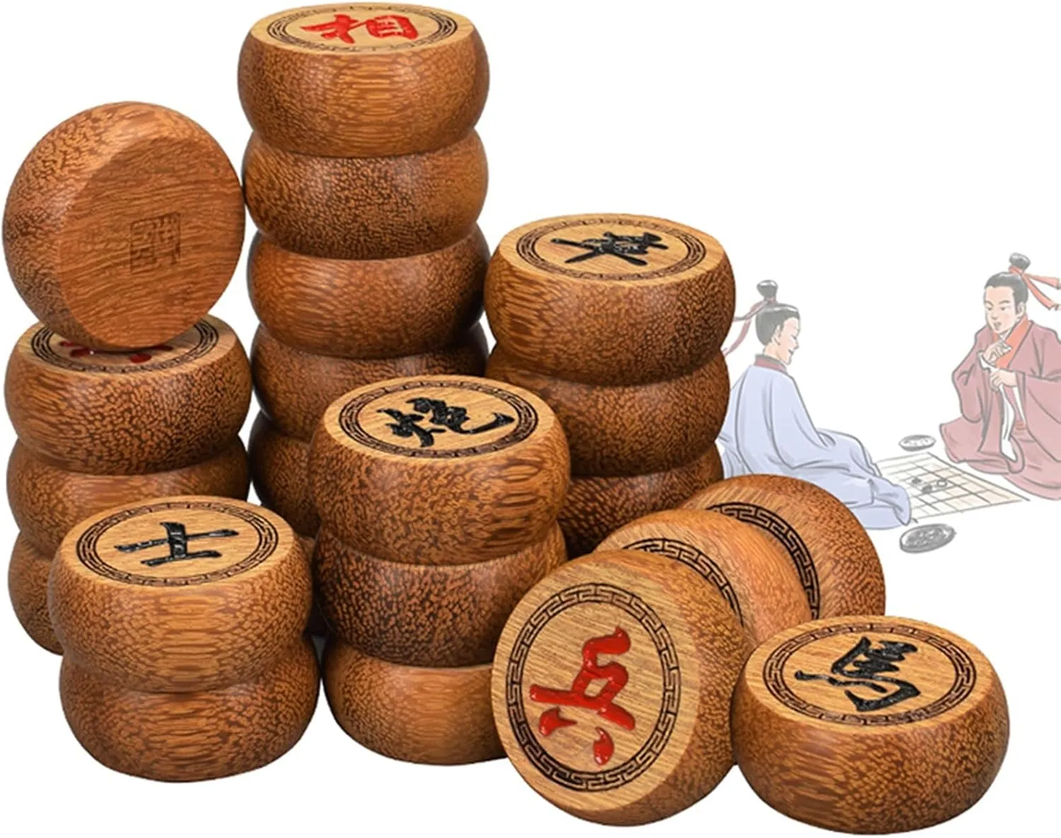 Set with Foldable Chessboard Wenge Traditional Xiangqi Portable Travel Board Game Set patty altitude scene ourselves complacence table Strategy Game for 2 Players(5.8cm/2.3in) Chinese Chess 