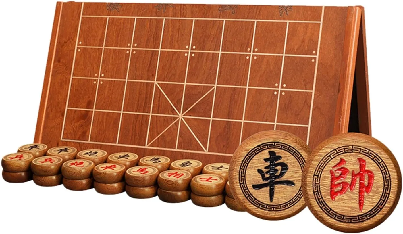 Set with Foldable Chessboard Wenge Traditional Xiangqi Portable Travel Board Game Set patty altitude scene ourselves complacence table Strategy Game for 2 Players(5.8cm/2.3in) Chinese Chess 