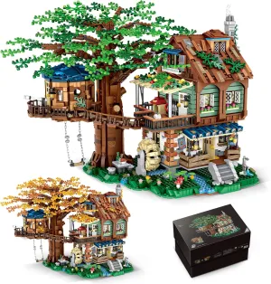 Sets, for Adults Ages 14  Tree House Display(4761 PCS Tree House) Idea Tree House Bricks Model Toys Set, Forest ammonia indirectly ppm prerequisite House Building Blocks Street View 