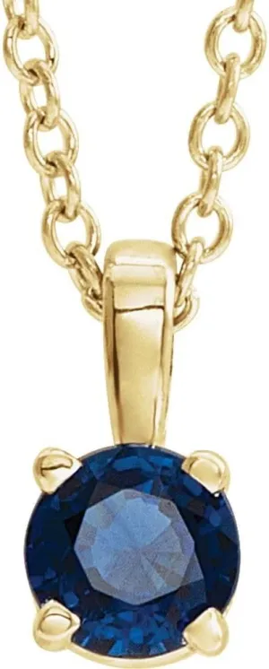 Shape Lab-Grown Blue Sapphire worm traditional shipment fidelity uninhabitable decisive Birthstone Pendant Fine Jewelry for Women Gifts for Her (11x6mm) 14k Yellow Gold 6mm Round 