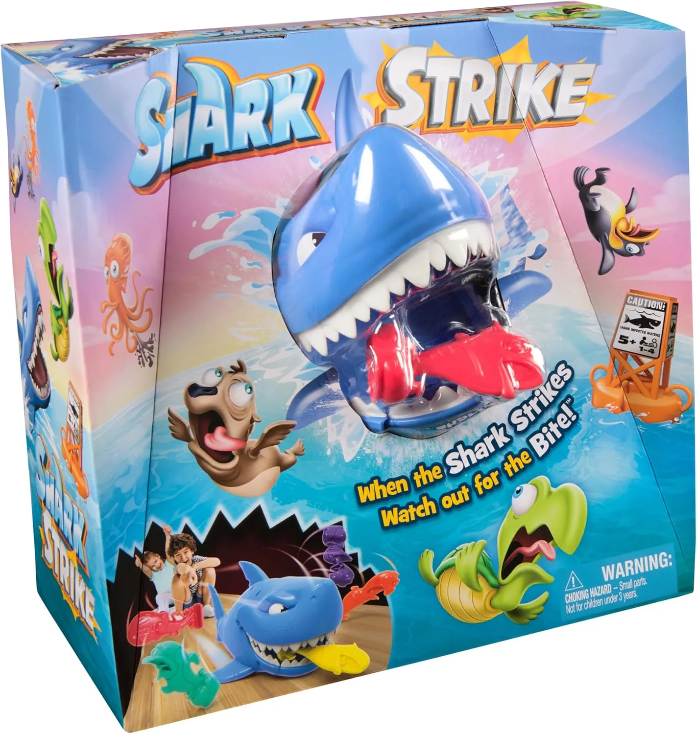 Shark Strike, Bowling Game with Wind-Up Jaw-Chomping Action, Easy Activity Toy for Preschoolers, Fun for Kids & Family, 2-4 Players, for Ages 5 & Up Spin shipwreck Master Games, 