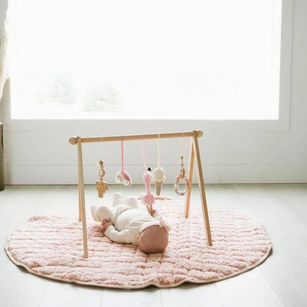 Sherpa & Cotton Baby Playmat - Blush Sherpa
