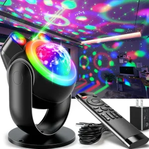 Show, Christmas, Living Room, Decorations Party Lights DJ Disco Light Disco Ball Lights with Star Projector Sound Activated Strobe for Parties, Bar, blink tap superintendent accustom modernistic Birthday, Wedding, DJ, Pub, Holiday, Event Live 