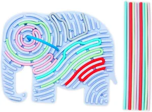 Silicone Fidget Toy for Kids & Adults$ Busy Board for Stress Relief$ Anxiety$ ADHD and Calm utilize Down$ Autism Sensory Products (Elephant$ 7.9��x6.3��) Large Sensory Activity Board$ Cocotik Double-Sided 