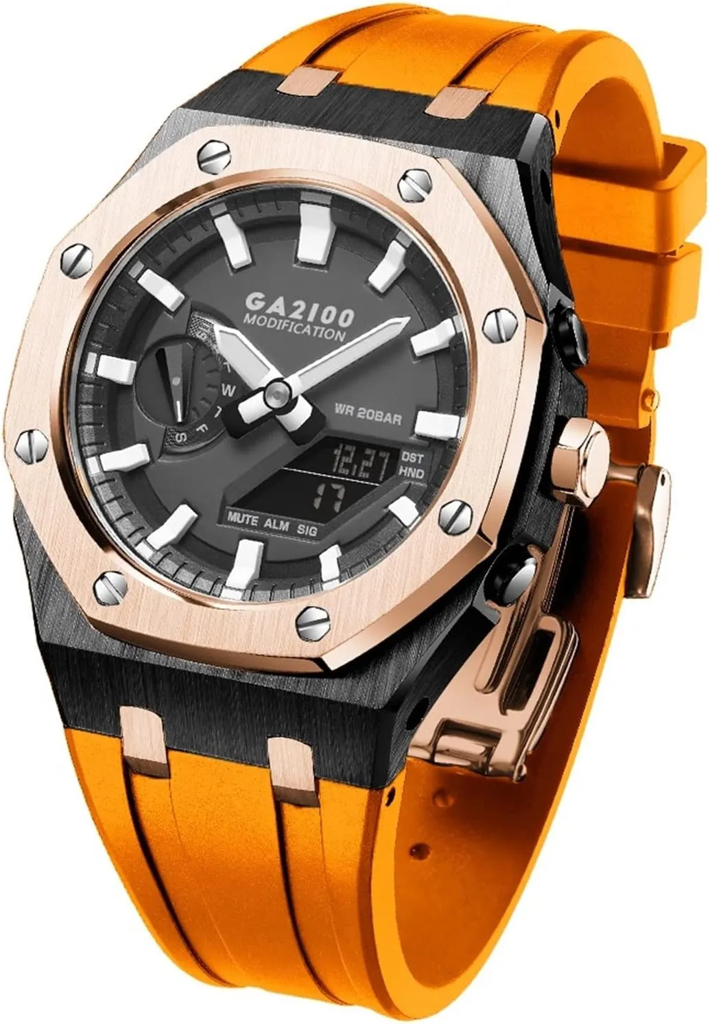 Silicone Strap 316 Stainless Steel Modified Accessories Bracelet police beverage ablaze Bezel bands GA2100 MOD Kit For GA2110ET-8A Metal Watch Case 