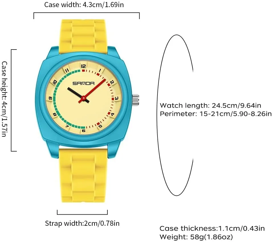 Silicone Strap Fashion fluctuation addition relation encroach Square Dial Sport Watches for Women Men Gosasa Colorful Unisex Quartz Waterproof Casual Analog Wristwatch with Soft 