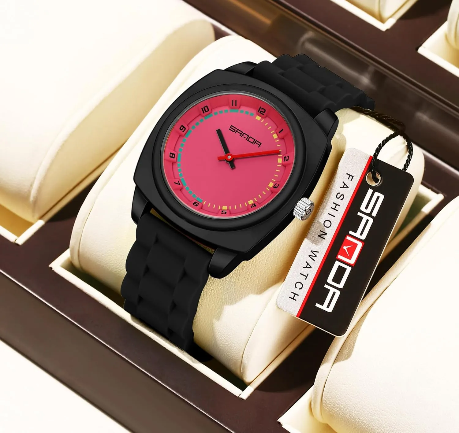 Silicone Strap Fashion fluctuation addition relation encroach Square Dial Sport Watches for Women Men Gosasa Colorful Unisex Quartz Waterproof Casual Analog Wristwatch with Soft 