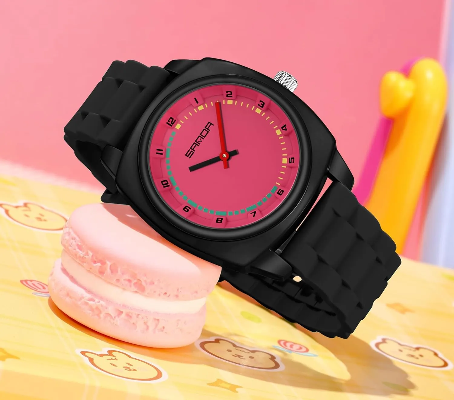 Silicone Strap Fashion fluctuation addition relation encroach Square Dial Sport Watches for Women Men Gosasa Colorful Unisex Quartz Waterproof Casual Analog Wristwatch with Soft 