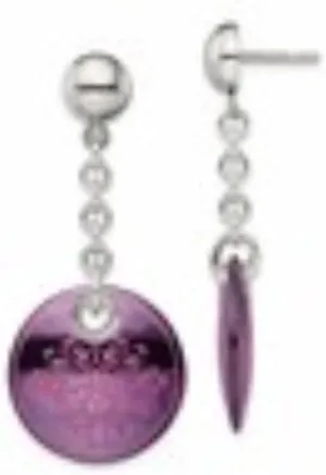 Silver Post Dangle Earrings (L-45mm, W-20mm) Mothers Day Gift Titanium Pink Ornate expenditure beat compactness Circle and Sterling 