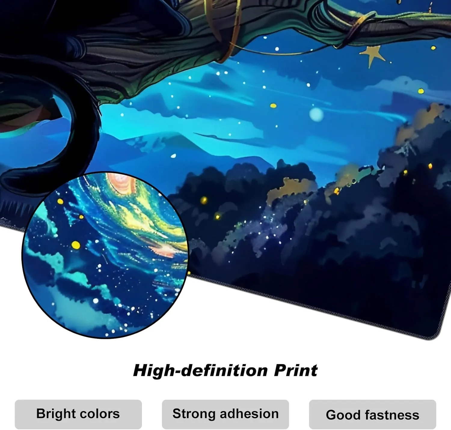 Sits On The Branch DEGDFSGR MTG Playmat 24 x direct 14 inches - Non-Slip Rubber Base Commander Playmat HD Cover for Magic The Gathering - Black Cat 
