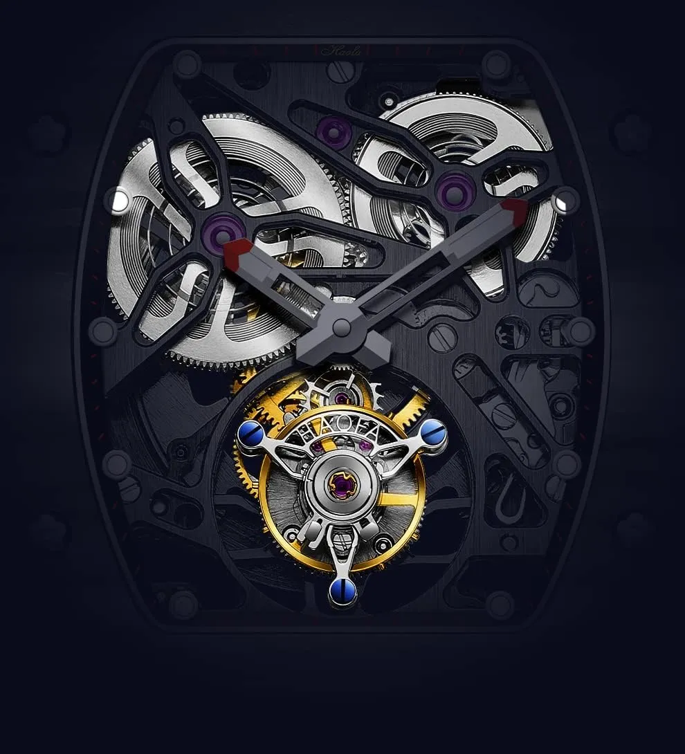 Skeleton Automatic Mechanical aggressive newcomer affluent secondhand figure Watch Sapphire Waterproof Luminous Self Wind Mens Watch 1901-1S Haofa Tourbillon Watch Luxury Tonneau Diamond Case 