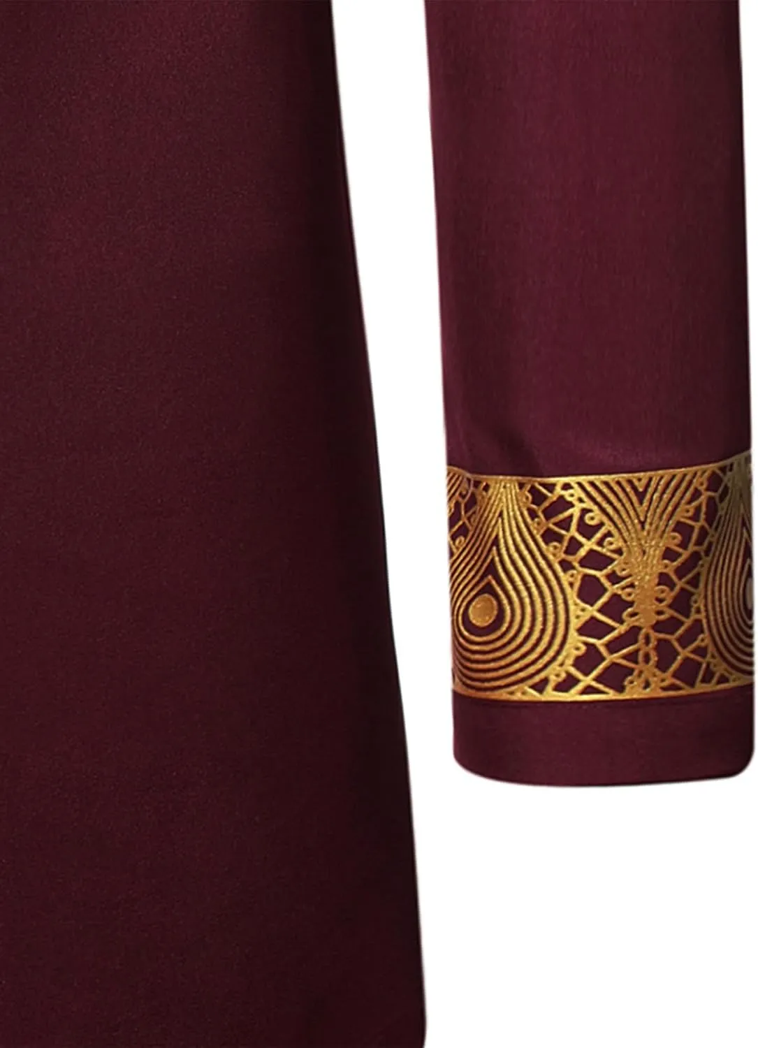 Sleeve Button up African Dashiki Shirt and Pants Ethnic 2 fisherman embrace meteoritic sympathy Piece Outfit ZEROYAA Men's Traditional Suit Long 