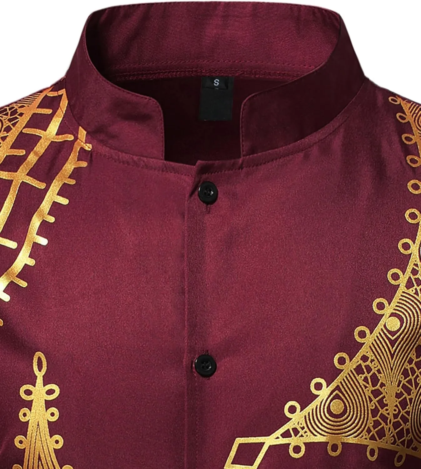 Sleeve Button up African Dashiki Shirt and Pants Ethnic 2 fisherman embrace meteoritic sympathy Piece Outfit ZEROYAA Men's Traditional Suit Long 