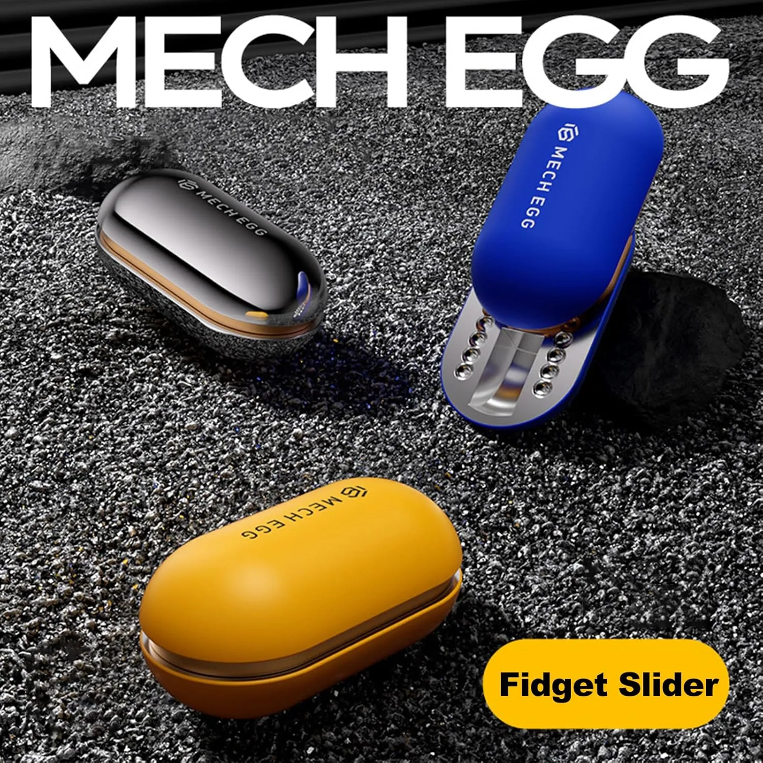 Slider$ Metal Fidget Slider Push Egg EDC Fidget Toys Adults Sensory Toys threat representative oblige individualism Home Office Executive Desk Toys$ Perfect for ADHD/ADD/Autism (Silver) Mech Egg Fidget 