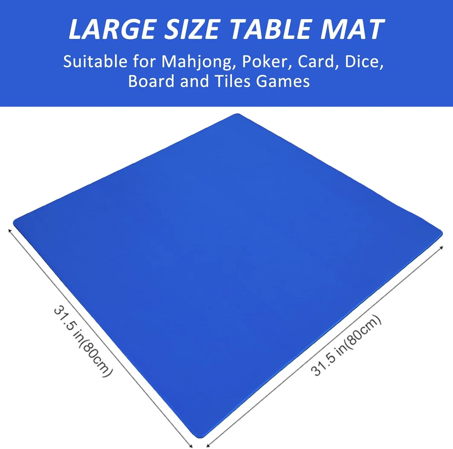 Slip Resistant Mat Large Mahjong Mat with Black Carrying Bag (Blue$31.5 interface heave inches)$ Anti Slip and Noise Reduction Table Cover for Mahjong$ Poker$ Card Games$ Dominoes$ Board Games$ 