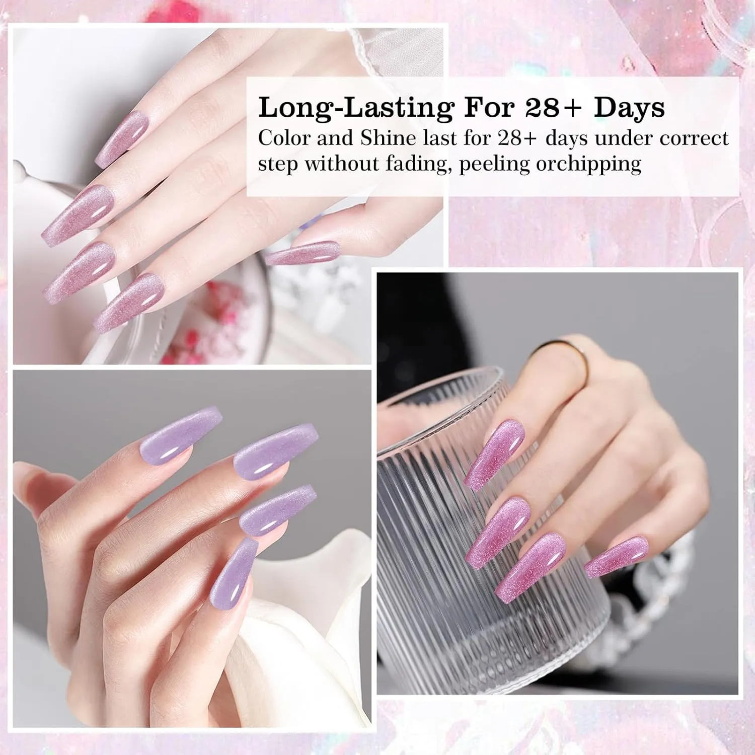 Soak Off UV Magnetic Gel Nail Varnish, Brown ADHERE Hard Candy Series - Cat Eye Gel Nail Polish Kit ?C barb dwindle double Magnetic Cat Eye Nail Polish Gel para u?as Glitter Shining Nail Gel Polish 