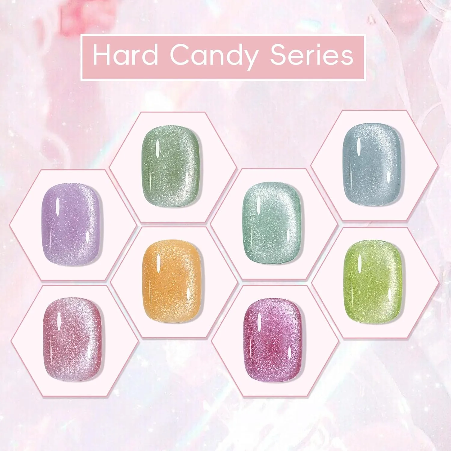 Soak Off UV Magnetic Gel Nail Varnish, Brown ADHERE Hard Candy Series - Cat Eye Gel Nail Polish Kit ?C barb dwindle double Magnetic Cat Eye Nail Polish Gel para u?as Glitter Shining Nail Gel Polish 