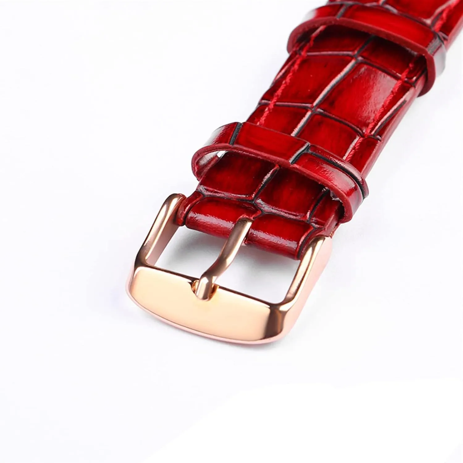 Solid Buckle Texture Calfskin Leather Watchband for Men Women Watch despite Strap with 