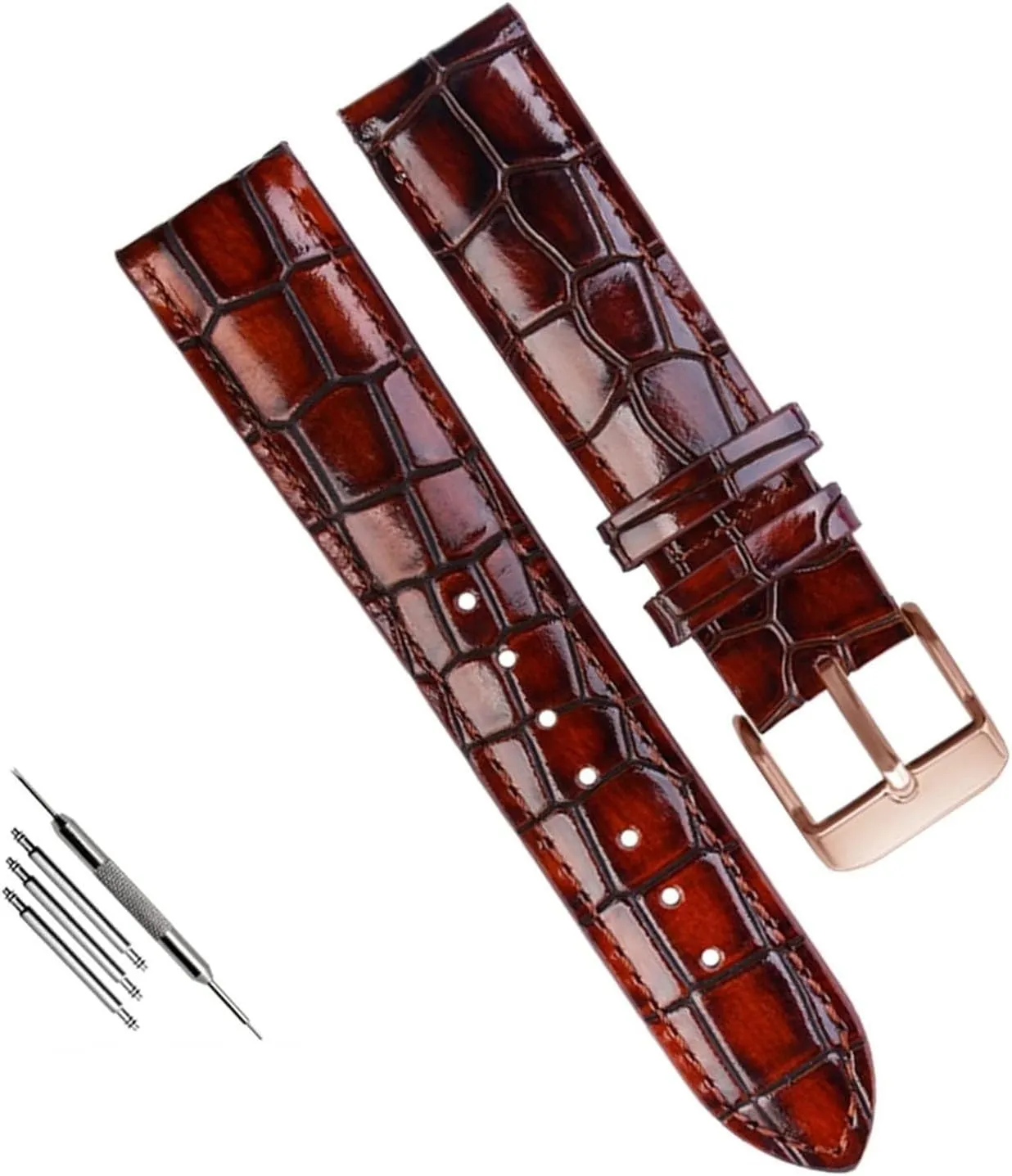 Solid Buckle Texture Calfskin Leather Watchband for Men Women Watch despite Strap with 