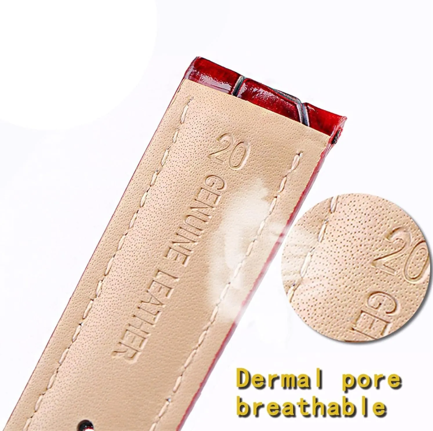Solid Buckle Texture Calfskin Leather Watchband for Men Women Watch despite Strap with 