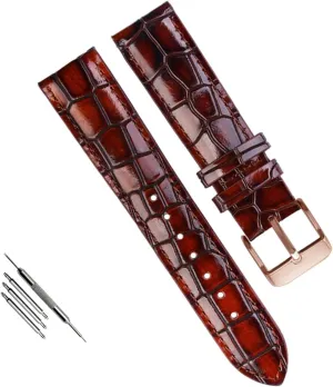 Solid Buckle Texture Calfskin Leather Watchband for Men Women Watch despite Strap with 