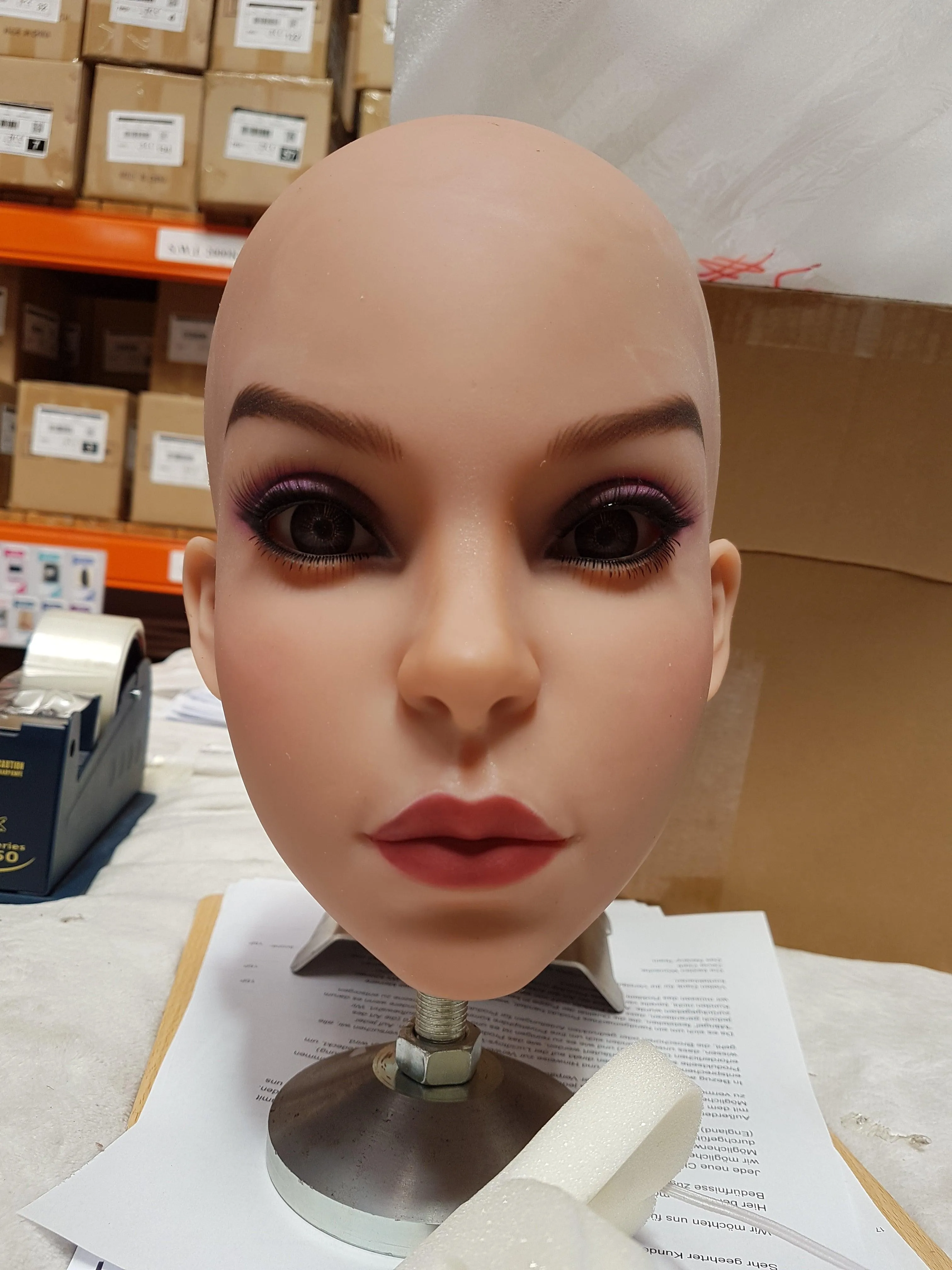 SoulMate Dolls - Female Sex Doll Head - Light Brown