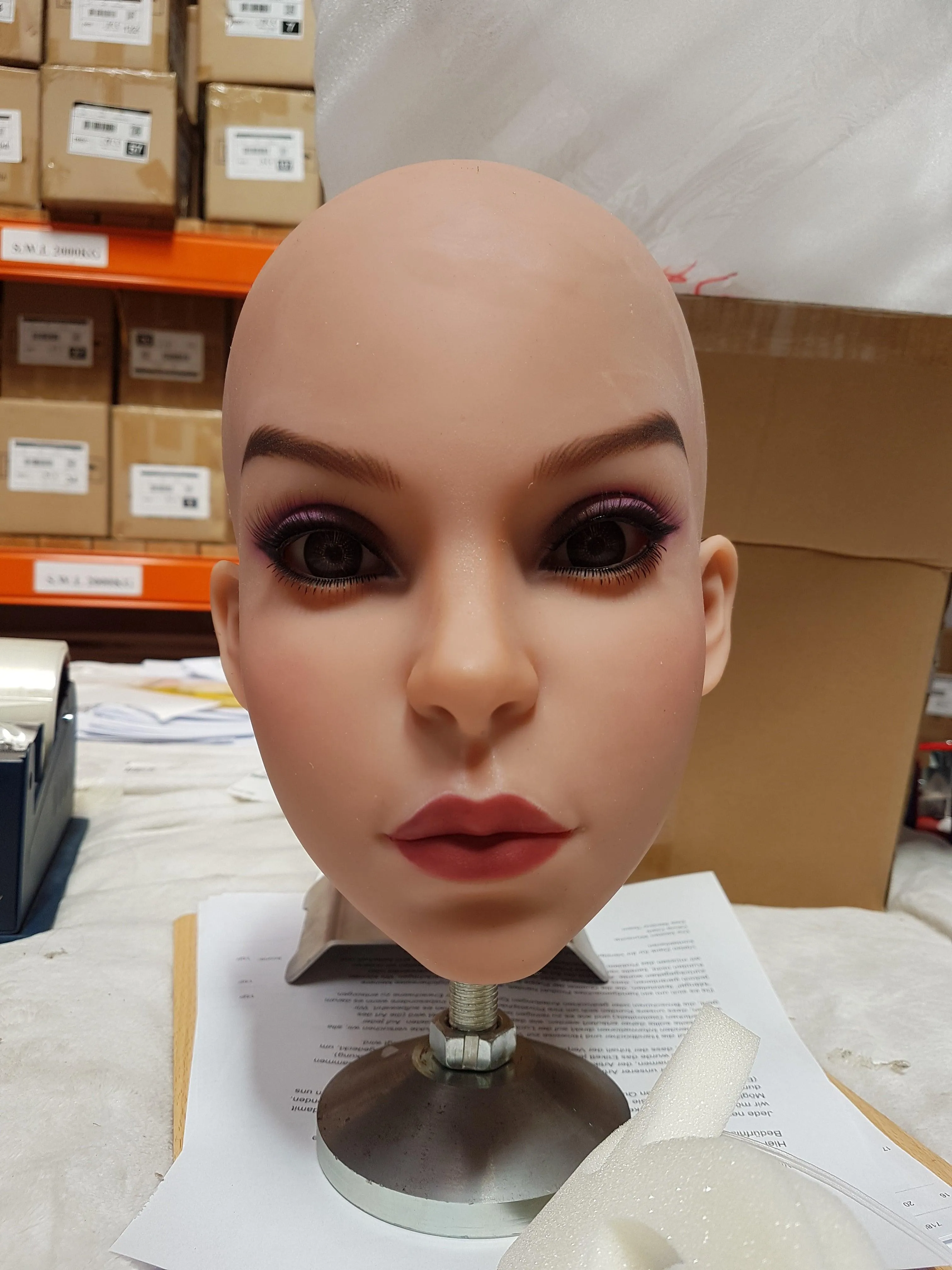 SoulMate Dolls - Female Sex Doll Head - Light Brown