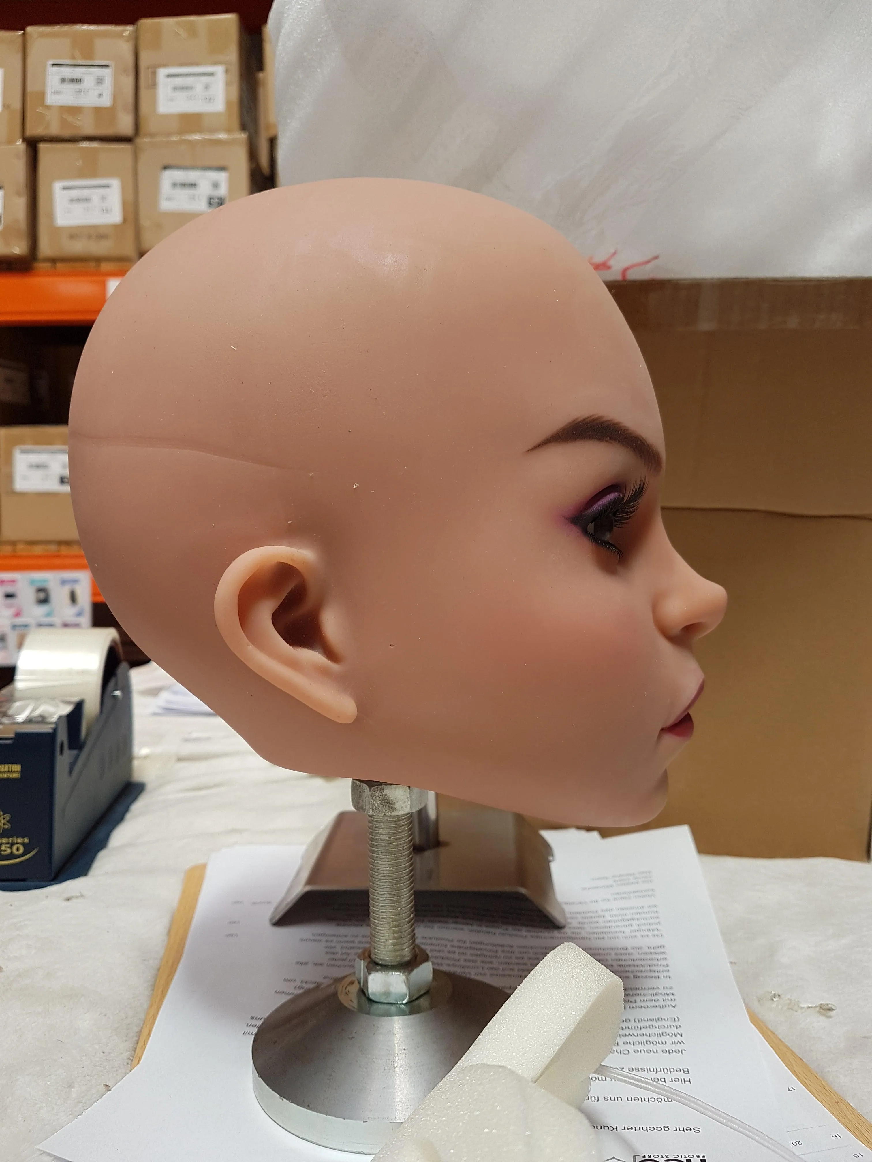 SoulMate Dolls - Female Sex Doll Head - Light Brown