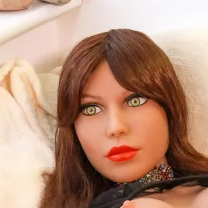 SoulMate Dolls - Sandra - Sex Doll Head - Light Brown